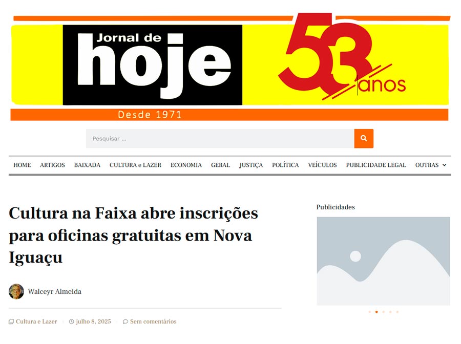 Clipping Jornal de Hoje 08-07-25