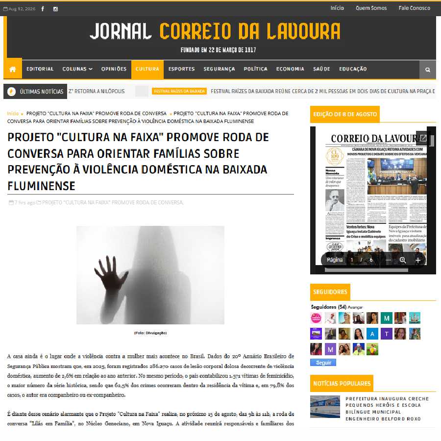 Leia mais sobre o artigo Site do Jornal Correio da Lavoura – 12 de agosto de 2026