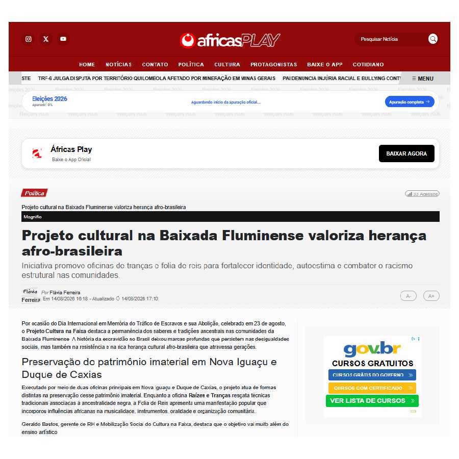Leia mais sobre o artigo Site Áfricas – 17 de agosto de 2026